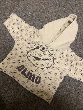 Vintage Elmo's World Monogram All-Over Print Hoodie 12M